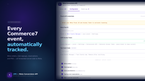 Every Commerce7 event, automatically tracked.
