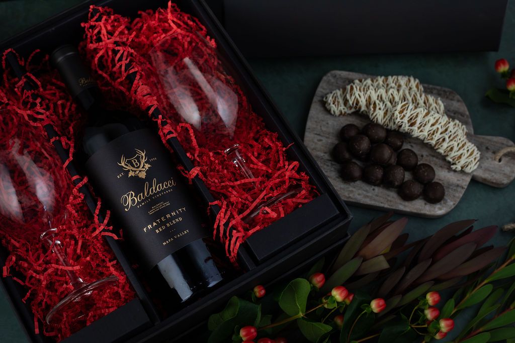 Fraternity Gift Set with Two Logo Wine Glasses