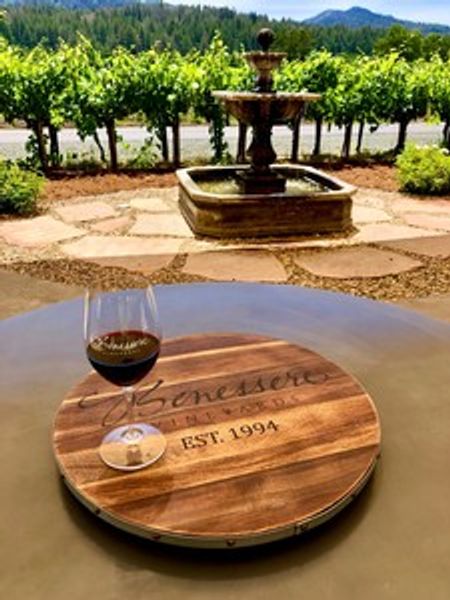Benessere Vineyards Barrel Head Lazy Susan