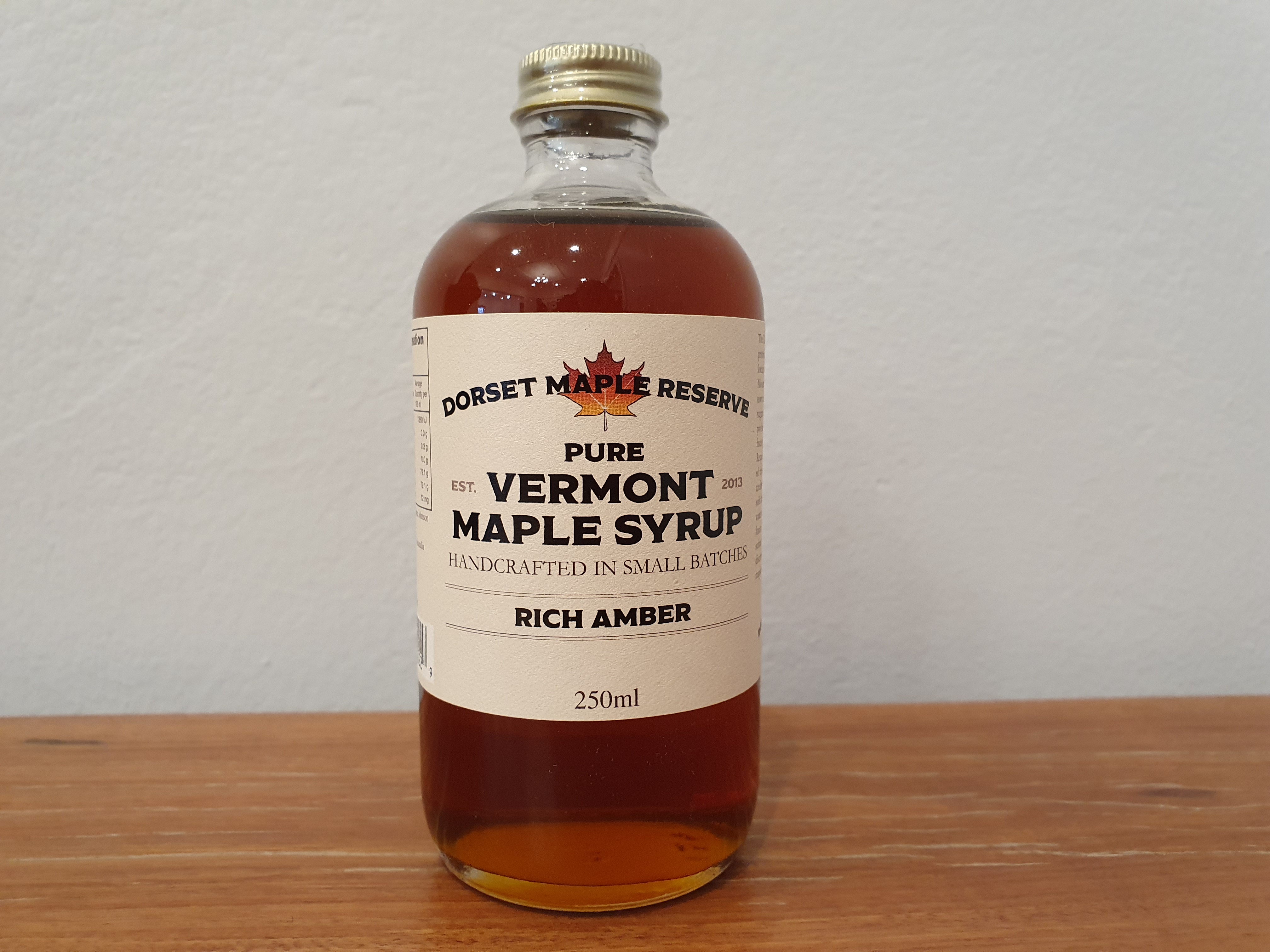 DORSET MAPLE SYRUP- RICH AMBER 250ml
