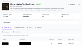 Event pages provide details, metrics, contacts, and more for maximum visibility and oversight. 
