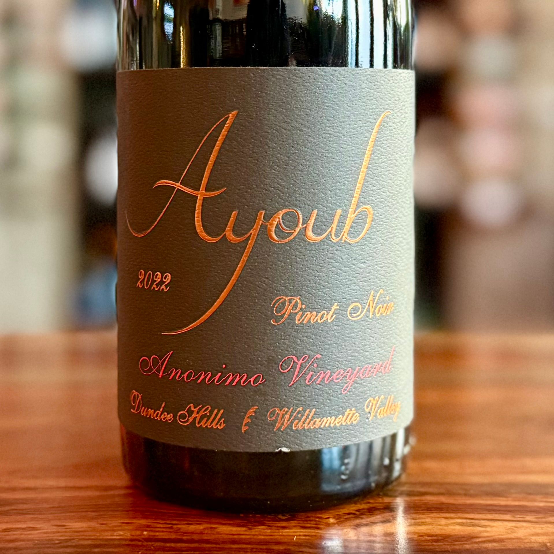 Ayoub Anonimo Vineyard Pinot Noir