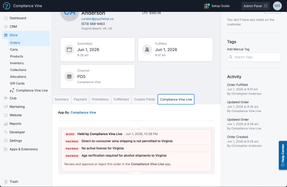 within Order Details, verify each order is 100% compliant before fulfillment