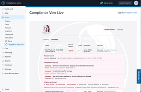 Review flagged orders, and see their complete compliance analysis