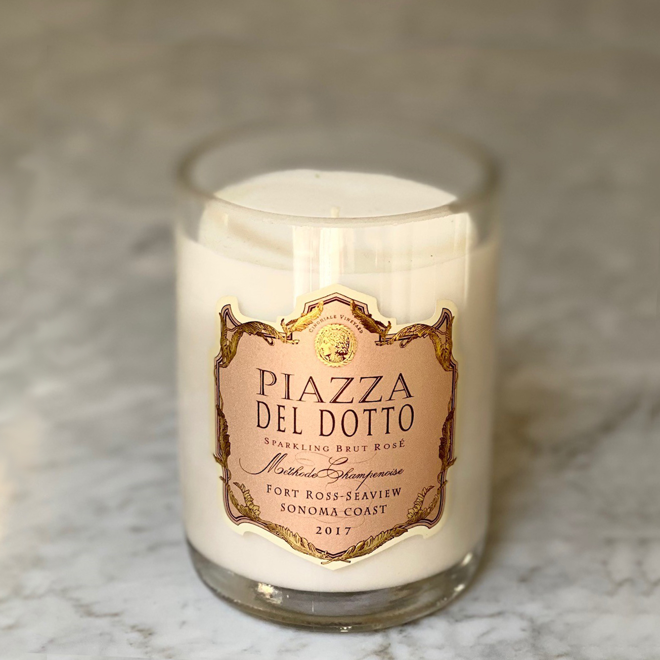 Candle Piazza Rose Sparkling Label