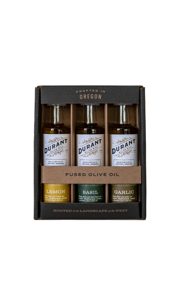 Fused Olive Oil Trio Box: Garlic, Lemon, Basil | Durant at Red