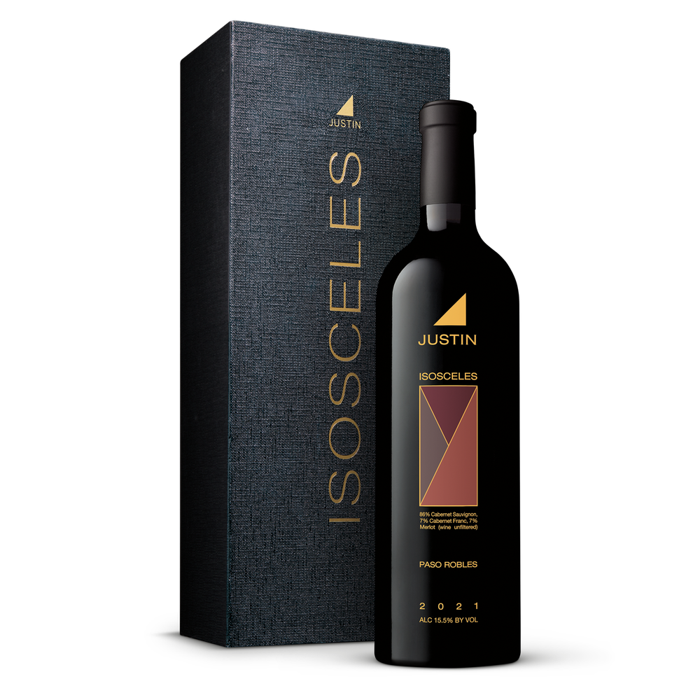 2021 ISOSCELES in Triangle Box with Glasses | JUSTIN Winery
