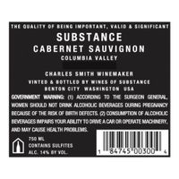 2021 Substance Cs Cabernet Sauvignon Wine | HOUSE OF SMITH