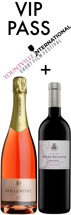 VIP PASS + Champagne & Red Blend bottle