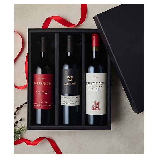 Custom Gift Box · 3 Bottles (2020 Monte Rosso Vineyard Malbec, 2023 The Gryphon Cabernet Sauvignon, 2023 Napa Valley Cabernet Franc)