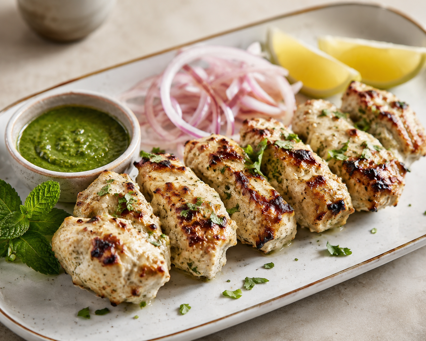 Khmeli Suneli Chicken Malai Kebab
