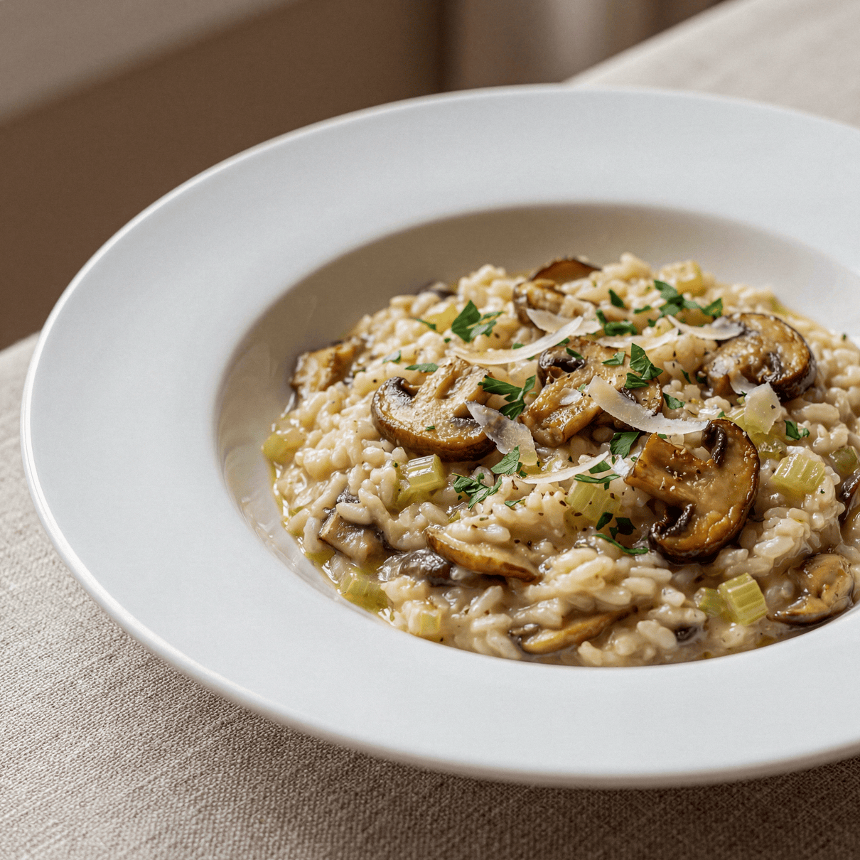 Umami Mushroom & Celery Risotto with Eternal Hearth Spice Gravy with Eternal Hearth Spice