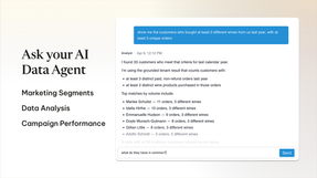 Work with your AI Data Agent to explore data.