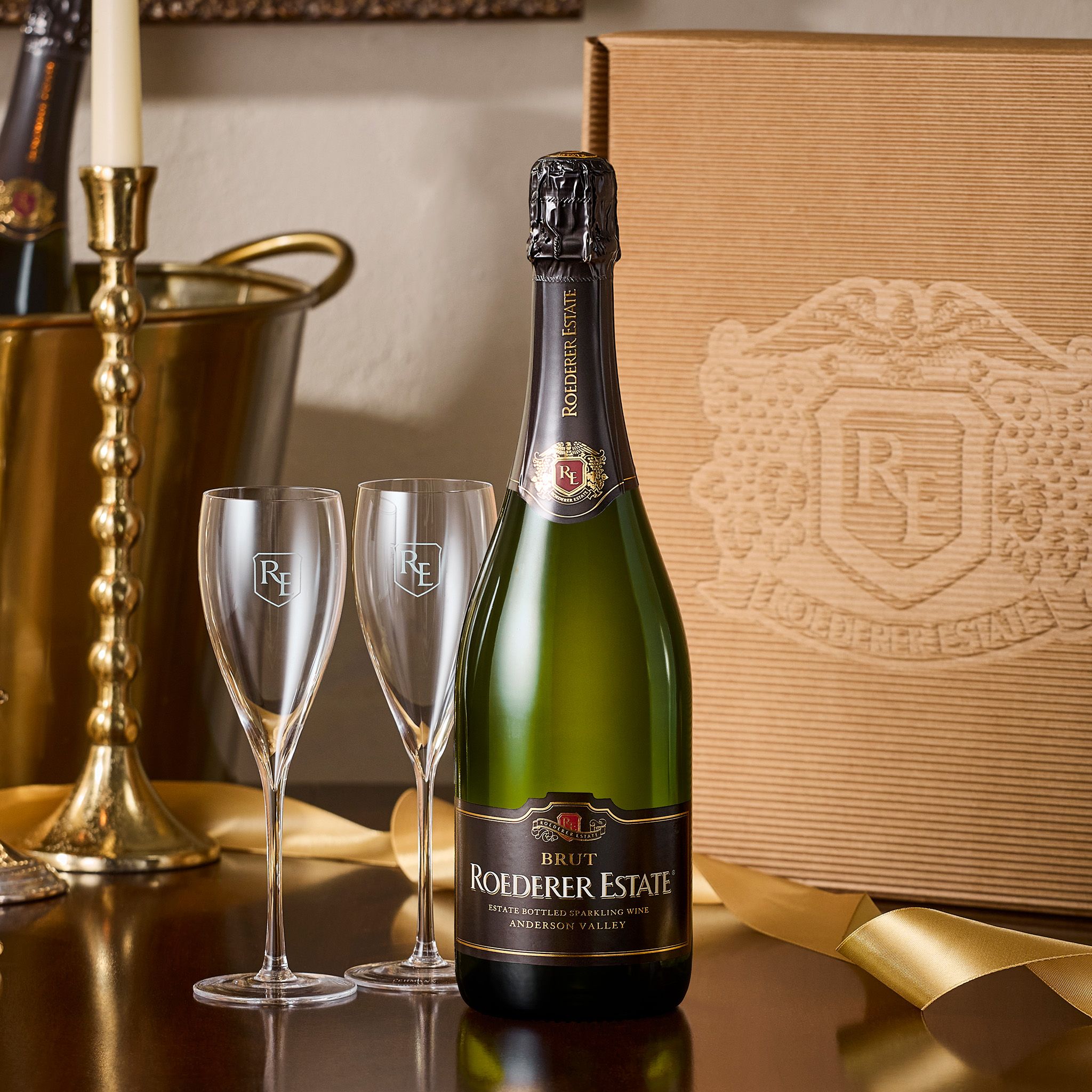 Louis Roederer ブリュットプルミエグラスセット+CAVABRUT Brut & Flute Gift Set | Roederer Collection
