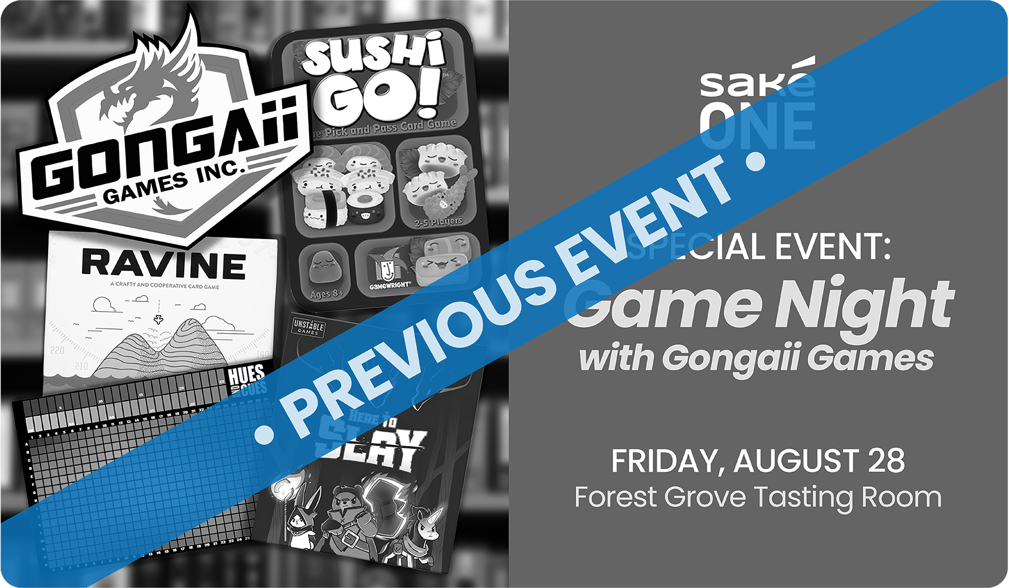Game Night at SakéOne (August 28)