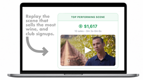 The "Top Performing Scene" dynamically updates to show you which part of your video sells the most wine.