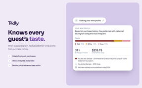 For signed-in customers, Tadly uses their Commerce7 purchase history to recommend wines they're likely to love.