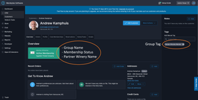Useful group information and tag displayed in the customer detail Admin and POS.